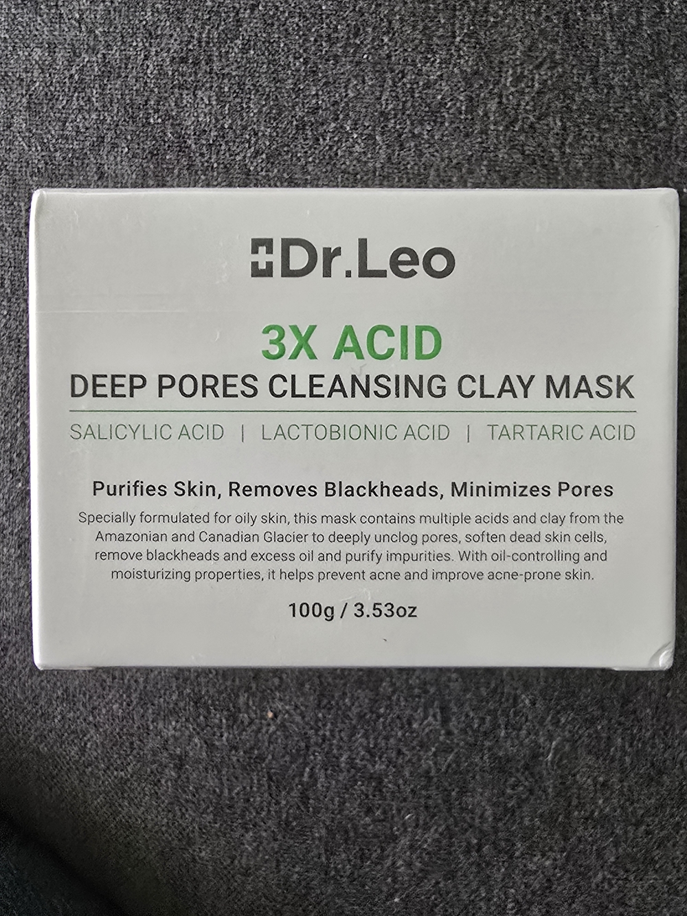 Dr. Leo 3X Acid Deep Pores Cleansing Clay Mask BUNDLE with a pair of earrings